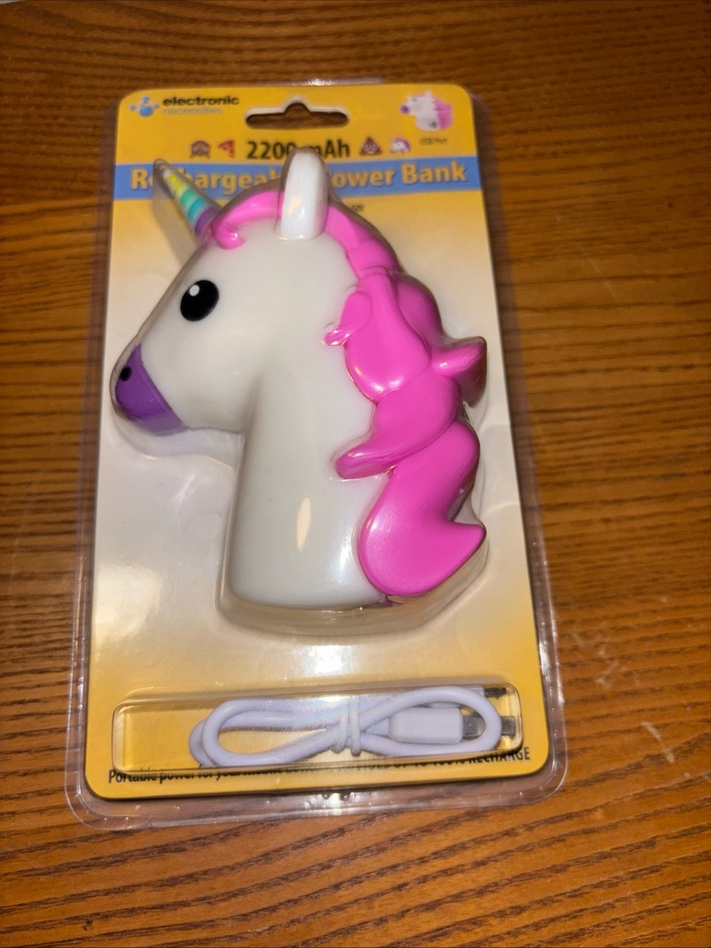 Unbranded Pink & White Unicorn 2200mAh Portable Power Bank